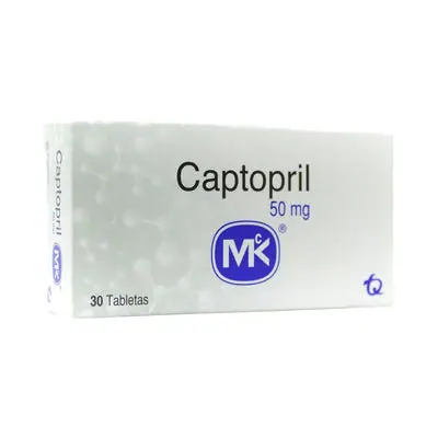 Captopril 50 mg, caja x 30 tabletas (Recipe)