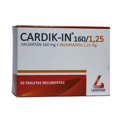 Cardik In tabletas 160 mg/1,25 mg caja x 30 unidades