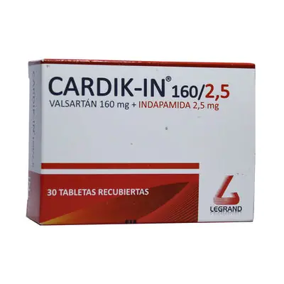 Cardik In tabletas 160mg/2,5mg caja x 30 unidades