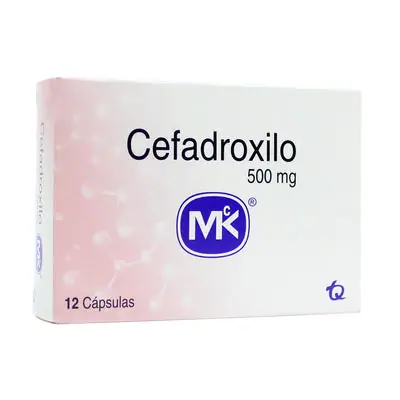 Cefadroxilo 500 mg, caja x 12 cápsulas