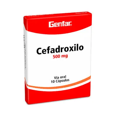 Cefadroxilo Genfar cápsulas 500 mg, caja x 10 unidades
