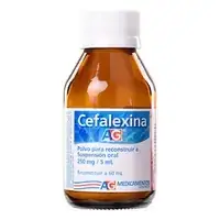 Cefalexina 250 mg/5 ml suspensión oral, frasco x 60 ml