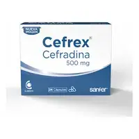 Cefradina 500 mg, caja x 24 cápsulas (Cefrex)