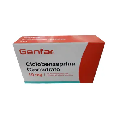 Ciclobenzaprina Genfar tabletas 10 mg, caja x 30 unidades
