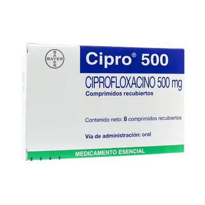 Cipro 500 mg comprimidos, caja x 8 unidades