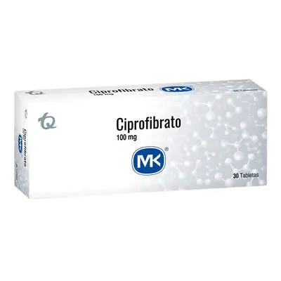 Ciprofibrato 100 mg, caja x 30 tabletas (Mk)