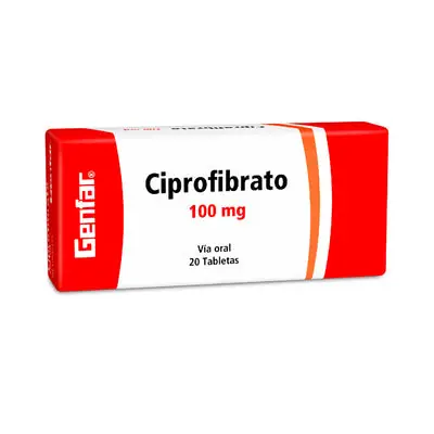 Ciprofibrato Genfar tabletas 100 mg, caja x 20 unidades