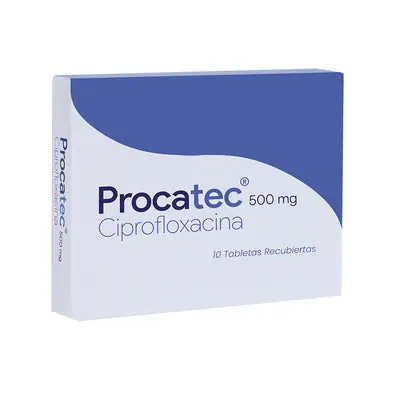 Ciprofloxacina Procatec tabletas 500 mg, caja x 10 unidades