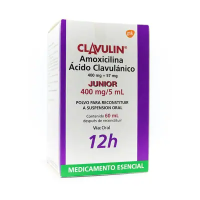 Clavulin Junior polvo para reconstituir 400 mg, caja 60 ml