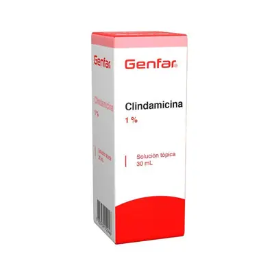 Clindamicina Genfar solución 1 %, envase de 30 ml