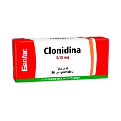 Clonidina Genfar tabletas 0.15 mg, caja x 20 unidades