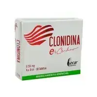 Clonidina HCl 0,150 mg - tabletas - envase de 250 tabletas