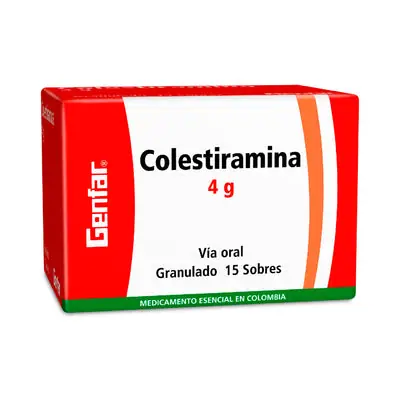 Colestiramina Genfar 4 g sobres caja x 15 unidades