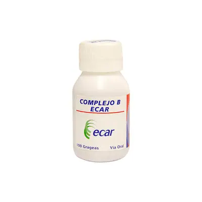 Complejo B Ecar grageas, frasco x 100 unidades
