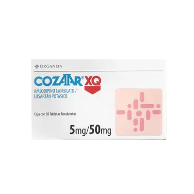 Cozaar XQ 50/5 mg tabletas, caja con 30 tabletas