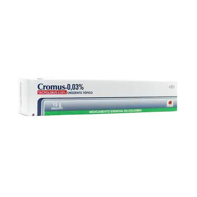 Cromus ungüento 0.03%, caja con tubo de 15 g