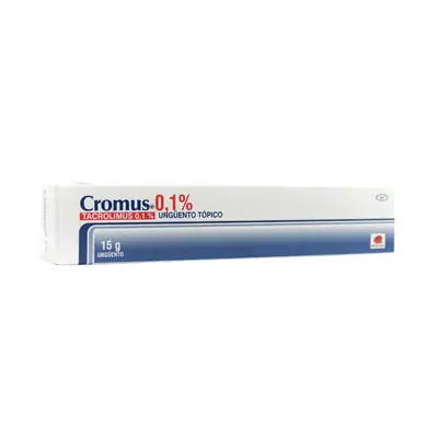 Cromus ungüento 0.1%, caja con tubo de 15 g