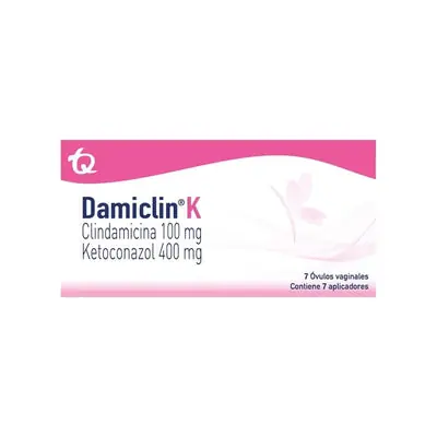 Damiclin K óvulos 100 mg/400 mg caja x 7 unidades