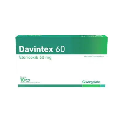 Davintex comprimidos 60 mg, caja x 10 unidades