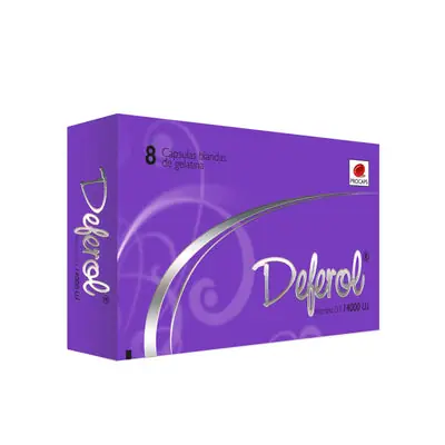 Deferol 14.000 UI cápsulas blandas, caja x 8 unidades