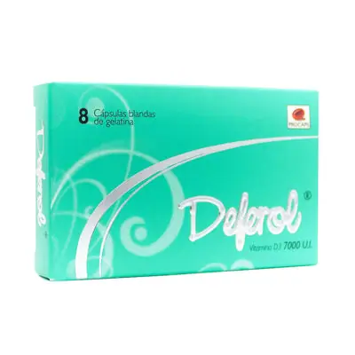 Deferol Cbg 7000 UI cápsulas blandas, caja x 8 unidades