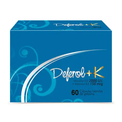 Deferol K cápsulas blandas 2000 UI/150 mg, caja x 60 unidades