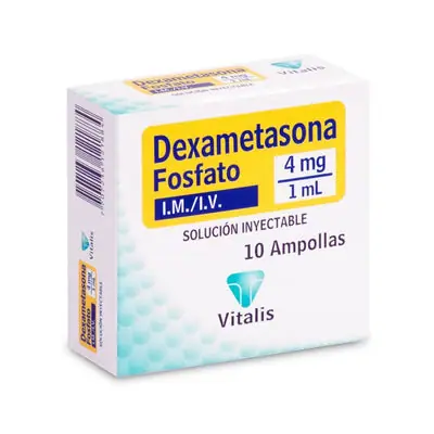 Dexametasona Vitalis solución inyectable 4 mg/1 ml, caja x 100 unidades