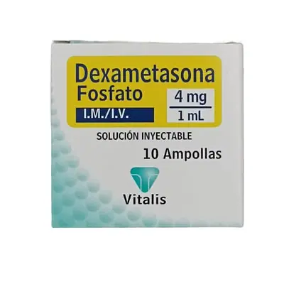 Dexametasona Vitalis solución inyectable 4 mg/1 ml, caja x 10