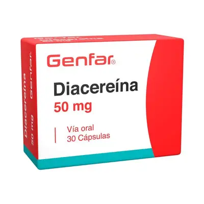 Diacereína Genfar cápsulas 50 mg, caja x 30 unidades