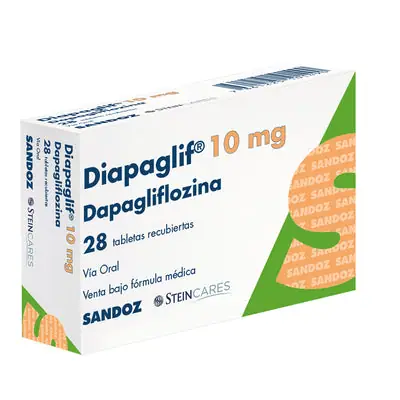 Diapaglif Sandoz tabletas recubiertas 10 mg, caja x 28 unidades