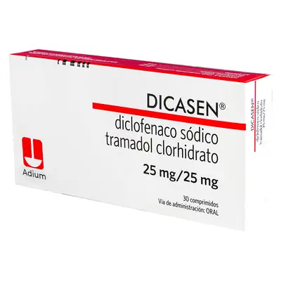 Dicasen 25 mg/25 mg tabletas, caja x 30 unidades