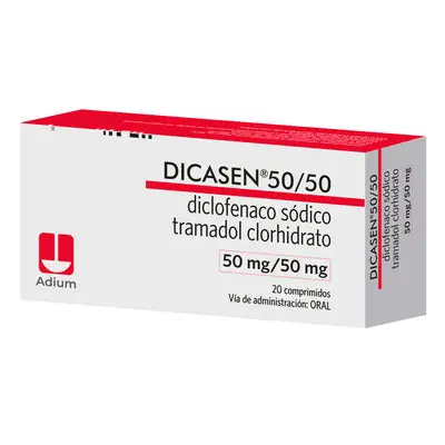 Dicasen 50 mg/50 mg tabletas, caja x 20 unidades