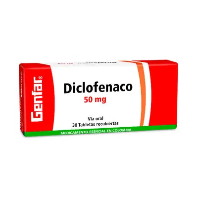 Diclofenaco 50 mg caja x 30 tabletas Memphis