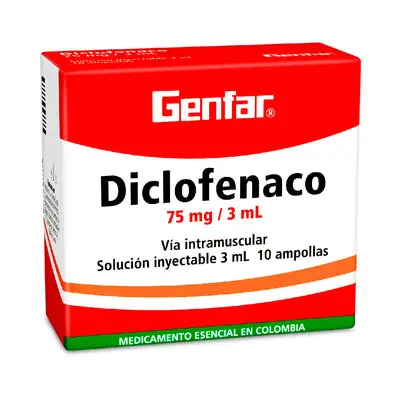 Diclofenaco 75 mg/3 ml caja x 10 ampollas Colmed