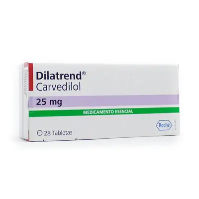 Dilatrend tabletas 25 mg, caja x 28 tabletas
