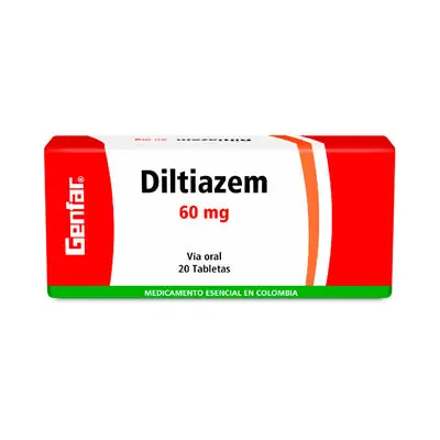Diltiazem Genfar tabletas 60 mg, caja x 20 unidades