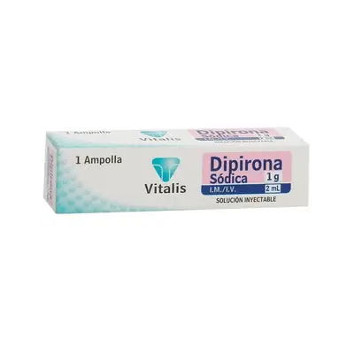 Dipirona Sódica Vitalis Solución Inyectable 1 g/2 ml x 1 Ampolla