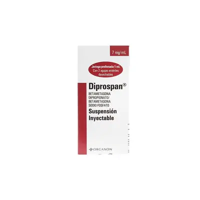 Diprospan jeringa prellenada inyectable, caja con 1 jeringa prellenada de 1 ml