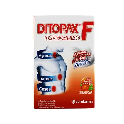 Ditopax-F E.X tabletas masticables sabor naranja caja x 25