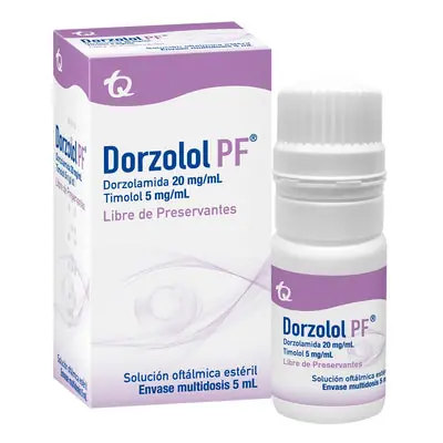 Dorzolol PF solución oftálmica 20/5 mg caja 5 ml