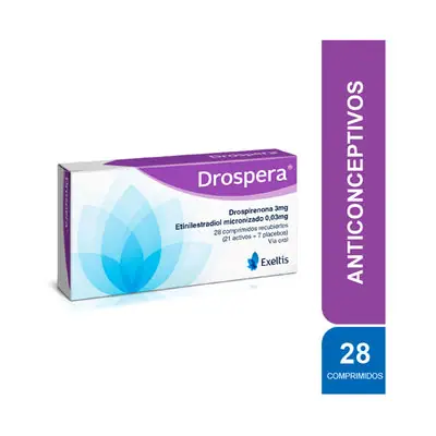Drospera tabletas 0.03 mg/3 mg, caja x 28 unidades