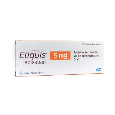 Eliquis tabletas 5 mg, caja x 60 unidades