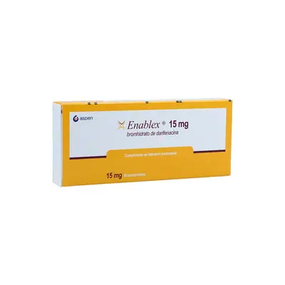 Enablex 15 mg comprimidos, caja con 28 comprimidos