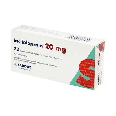 Escitalopram Sandoz tabletas 20 mg, caja x 28 unidades