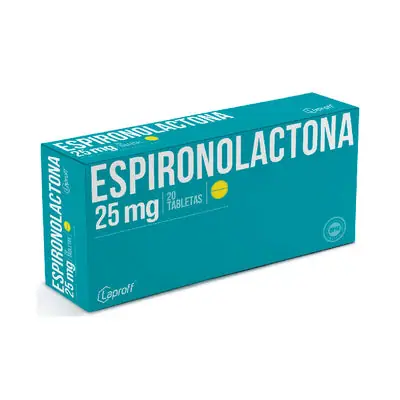 Espironolactona 25 mg, caja x 20 tabletas