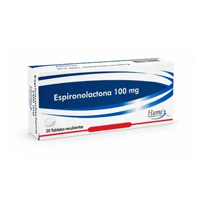Espironolactona Humax tabletas 100 mg caja x 20 unidades