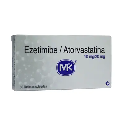 Ezetimiba + atorvastatina Mk tabletas 10/20 mg caja x 30 unidades