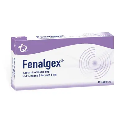 Fenalgex tabletas 325 mg/5 mg caja x 10 unidades
