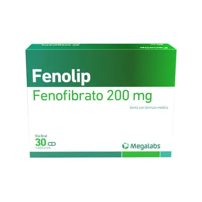 Fenolip cápsulas 200 mg, caja x 30 unidades