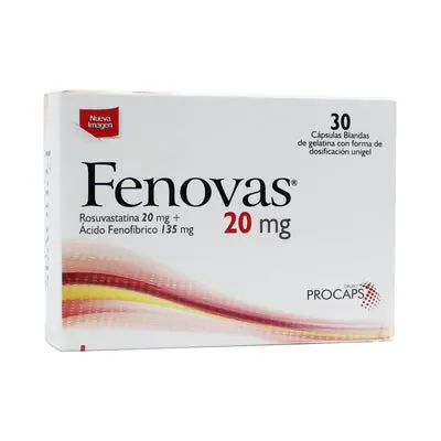 Fenovas cápsula blanda Unigel 20 mg/135 mg, caja x 30 unidades